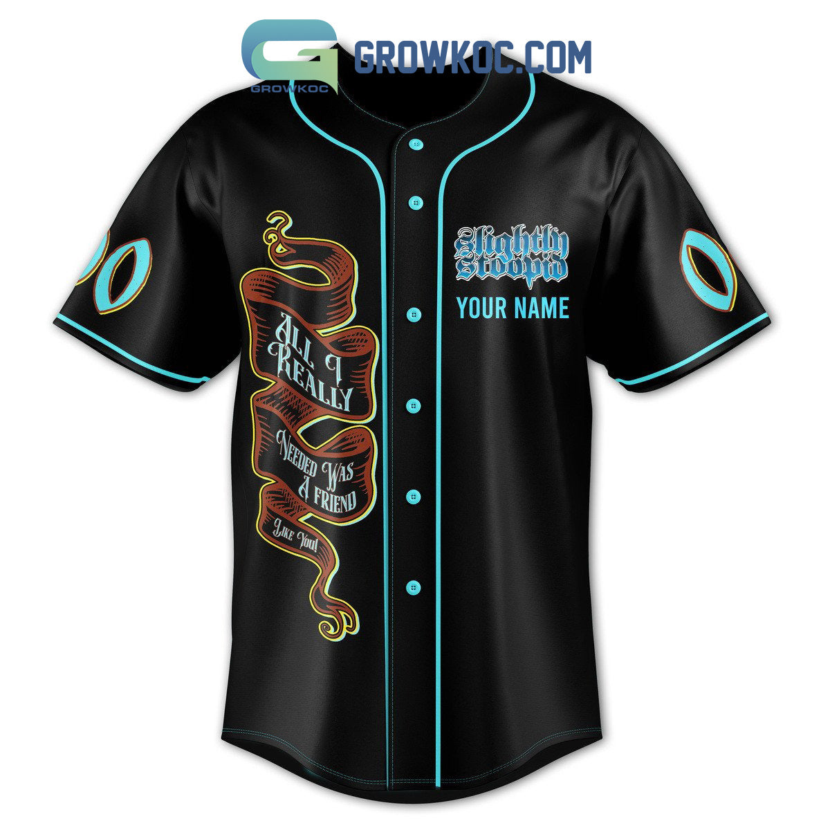 Slightly Stoopid Anywhere I Go I Choose To Be With You Personalized Baseball Jersey baseball jersey product view 2