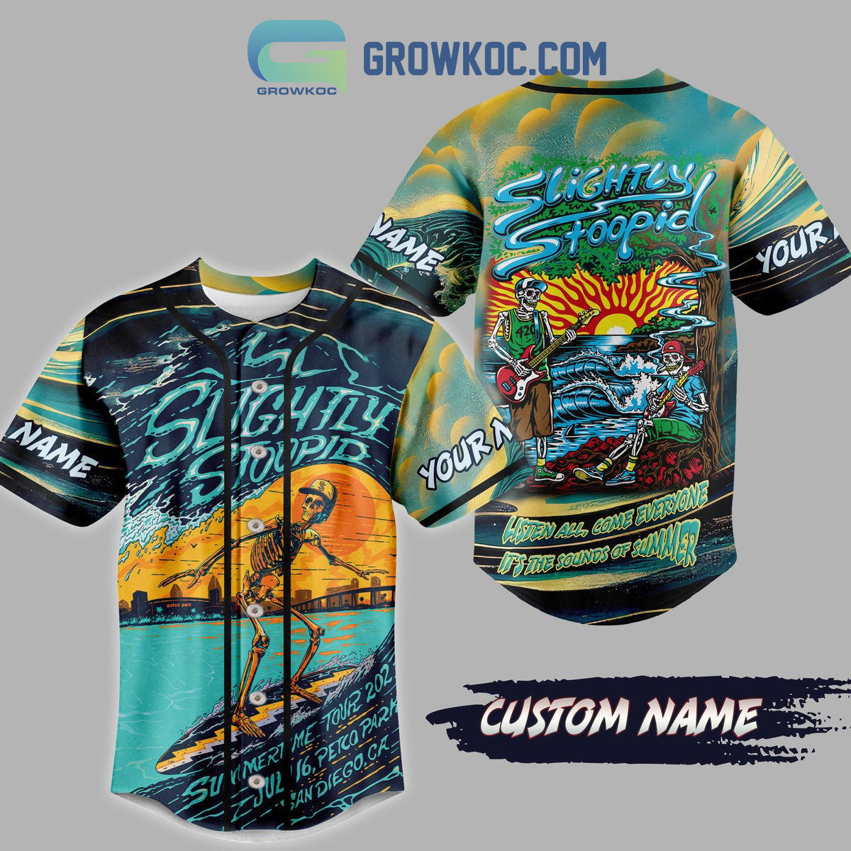Slightly Stoopid Listen All Come Everyone It’s The Sounds Of Summer Personalized Baseball Jersey baseball jersey product view 1
