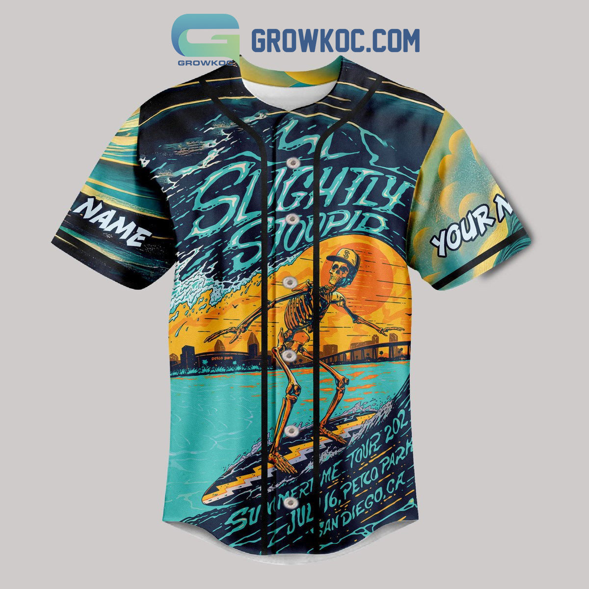 Slightly Stoopid Listen All Come Everyone It’s The Sounds Of Summer Personalized Baseball Jersey baseball jersey product view 2