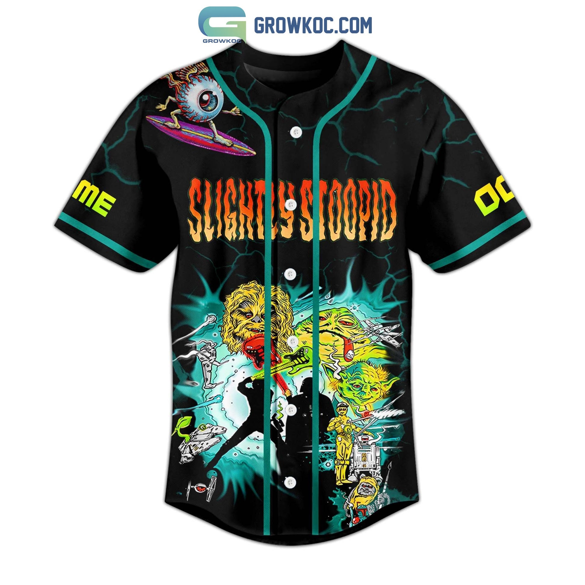 Slightly Stoopid Return Of The Red Eye Personalized Baseball Jersey baseball jersey product view 2