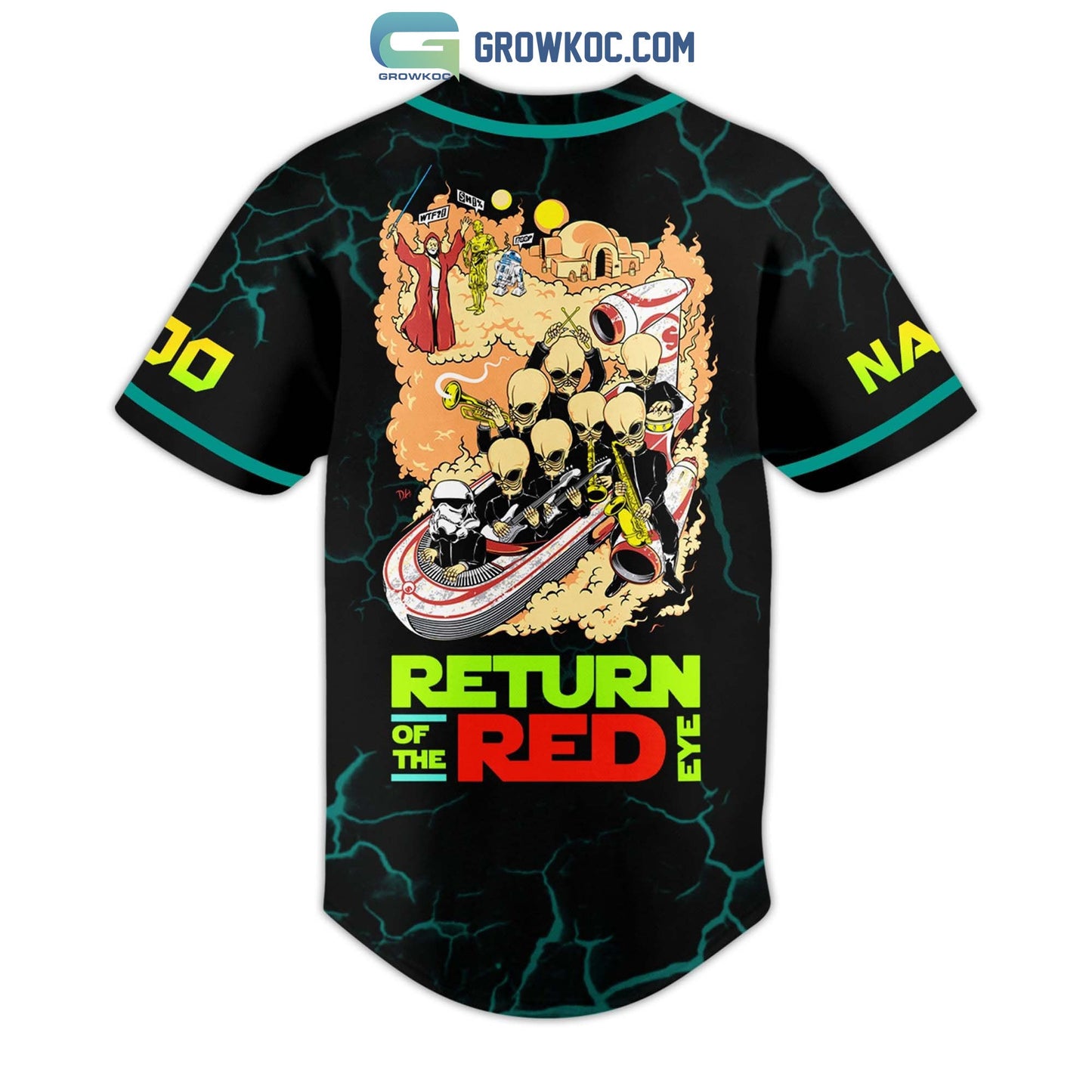 Slightly Stoopid Return Of The Red Eye Personalized Baseball Jersey baseball jersey product view 3