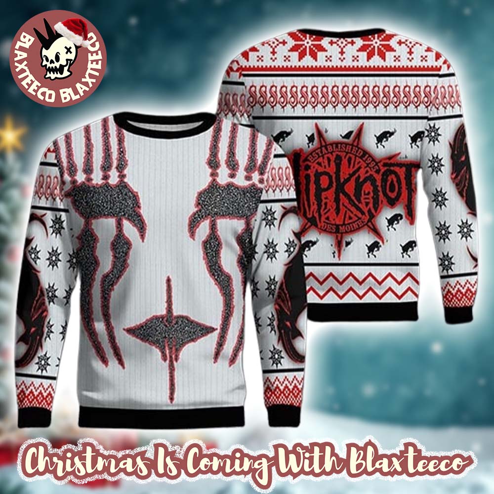 Slipknot Band Joey Jordison Face Mask Xmas Gift Knitted Ugly Christmas Sweater Unisex T-shirt, Sweatshirt, Hoodie, Long Sleeve Tee - T-Shirt, Sweatshirt, Hoodie