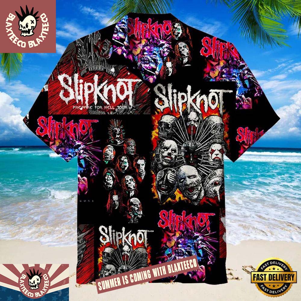 Slipknot Colorful Mask Collage Summer Hawaiian Shirt Unisex T-shirt, Sweatshirt, Hoodie, Long Sleeve Tee - T-Shirt, Sweatshirt, Hoodie