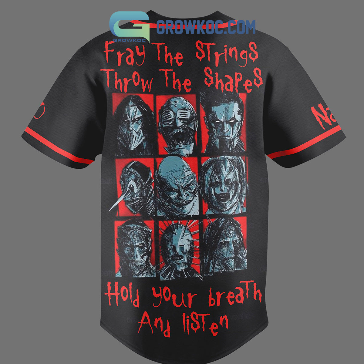 Slipknot Hold Your Breath Personalized Baseball Jersey baseball jersey product view 3