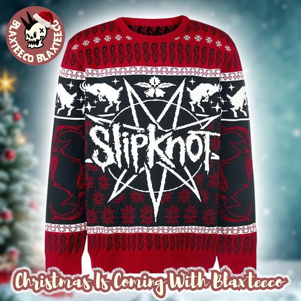 Slipknot Holiday Goat Pattern Xmas For Rock Fan Ugly Christmas Sweater 2025 Unisex T-shirt, Sweatshirt, Hoodie, Long Sleeve Tee - T-Shirt, Sweatshirt, Hoodie