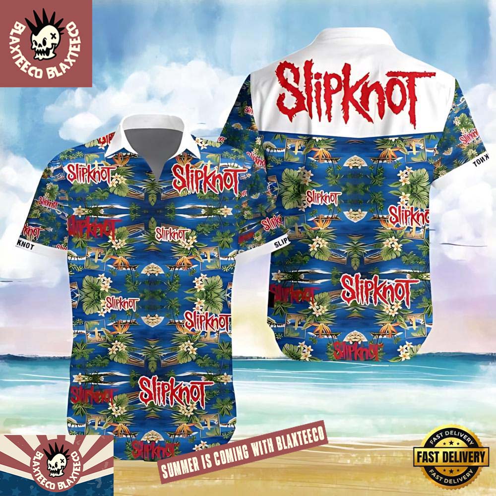 Slipknot Island Fever Logo Pattern Summer Hawaiian Shirt Unisex T-shirt, Sweatshirt, Hoodie, Long Sleeve Tee - T-Shirt, Sweatshirt, Hoodie