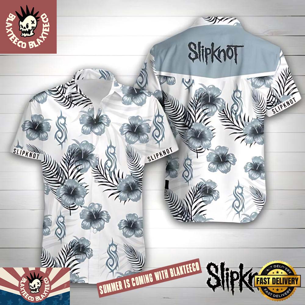 Slipknot Monochrome Mayhem Aloha Hawaiian Shirt Unisex T-shirt, Sweatshirt, Hoodie, Long Sleeve Tee - T-Shirt, Sweatshirt, Hoodie