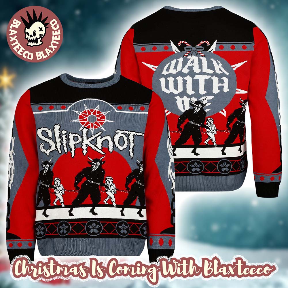 Slipknot Walk With It Festive Krampus 2025 Knitted Holiday Sweater Christmas Jumper Unisex T-shirt, Sweatshirt, Hoodie, Long Sleeve Tee - T-Shirt, Sweatshirt, Hoodie