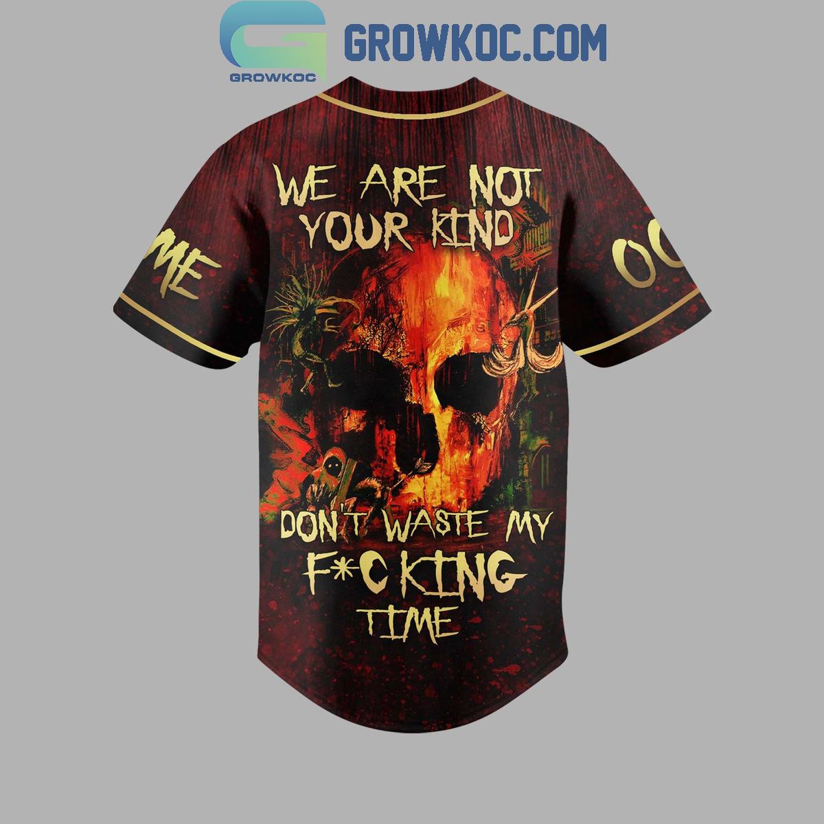 Slipknot We Are Your Kind Don’t Waste My Fucking Time Personalized Baseball Jersey baseball jersey product view 3
