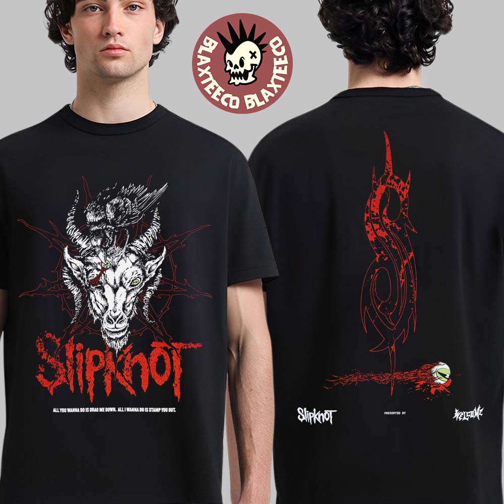 Slipknot X Welcome Skateboard Goat Head Nonagram With Tribal S Logo Two Sided T-Shirt Unisex T-shirt, Sweatshirt, Hoodie, Long Sleeve Tee - T-Shirt, Sweatshirt, Hoodie