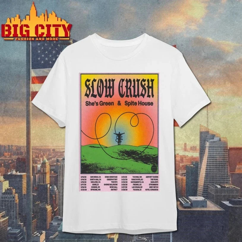 Slow Crush US Tour 2026 Poster shirt Unisex T-shirt, Sweatshirt, Hoodie, Long Sleeve Tee - T-Shirt, Sweatshirt, Hoodie