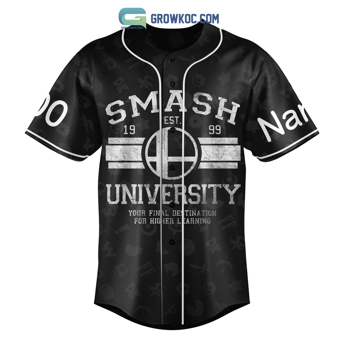Smash EST 1999 University Your Final Destination For Higher Learning Personalized Baseball Jersey baseball jersey product view 2