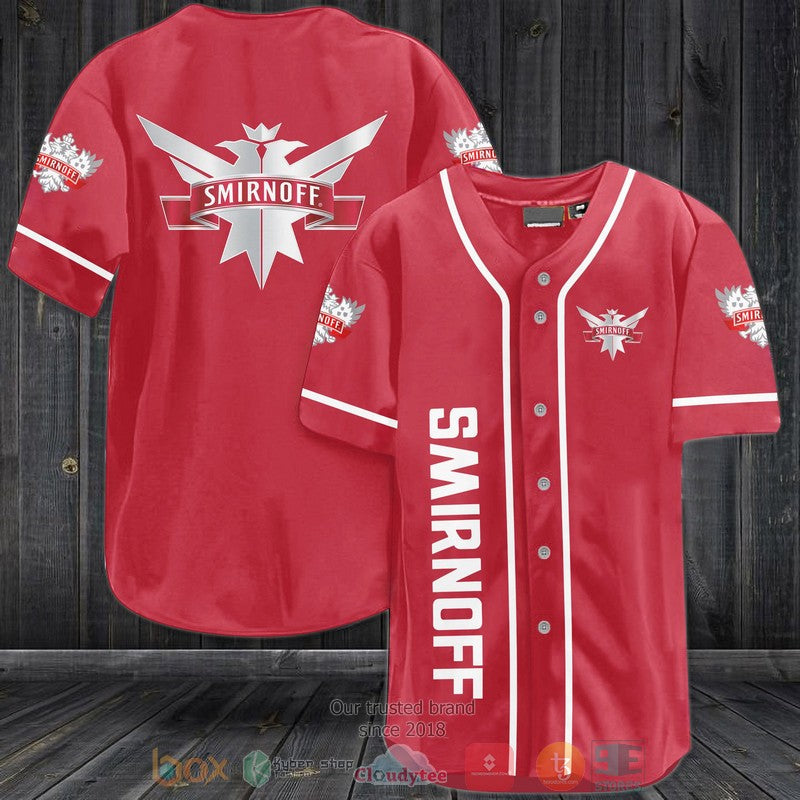 Smirnoff Vodka red Baseball shirt baseball jersey product view 1