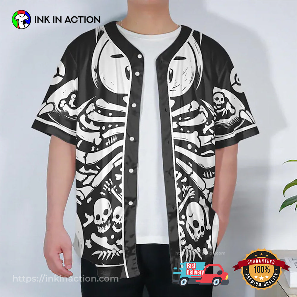 Snorlax Skeleton Graphic Baseball Jersey baseball jersey product view 2