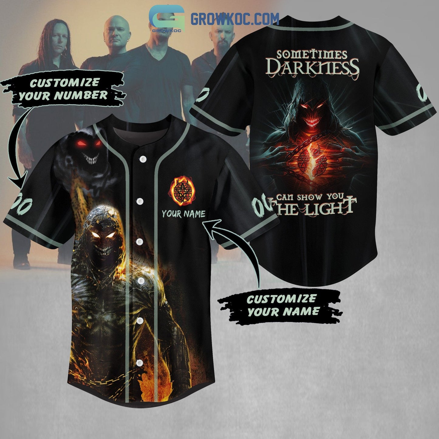 Sometimes Darkness Can Show You The Light Personalized Baseball Jersey baseball jersey product view 1