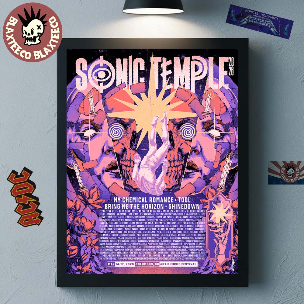 Sonic Temple 2026 Festival Full Lineup In Columbus Ohio At Art And Music Festival From May 14 To 17 2026 Brainwash Poster Canvas - T-Shirt, Sweatshirt, Hoodie