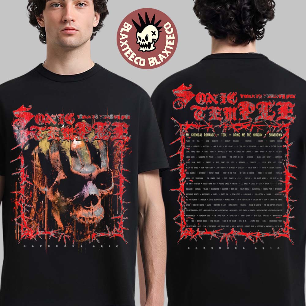 Sonic Temple 2026 Festival Merch In Columbus Ohio At Art And Music Festival On May 14 -17 2026 Skull Demented T-Shirt - T-Shirt, Sweatshirt, Hoodie