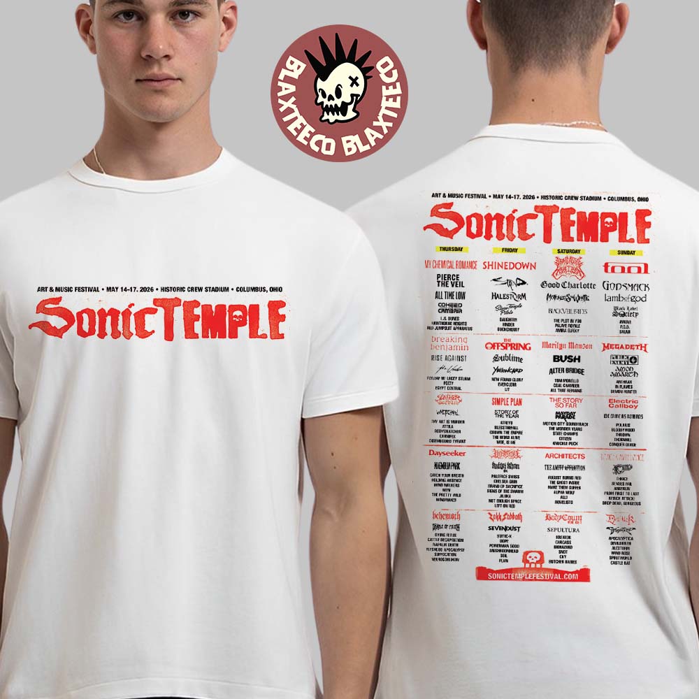 Sonic Temple Festival 2026 Full Lineup In Columbus Ohio At Historic Crew Stadium On May 14-17 2026 Two Sided T-Shirt - T-Shirt, Sweatshirt, Hoodie