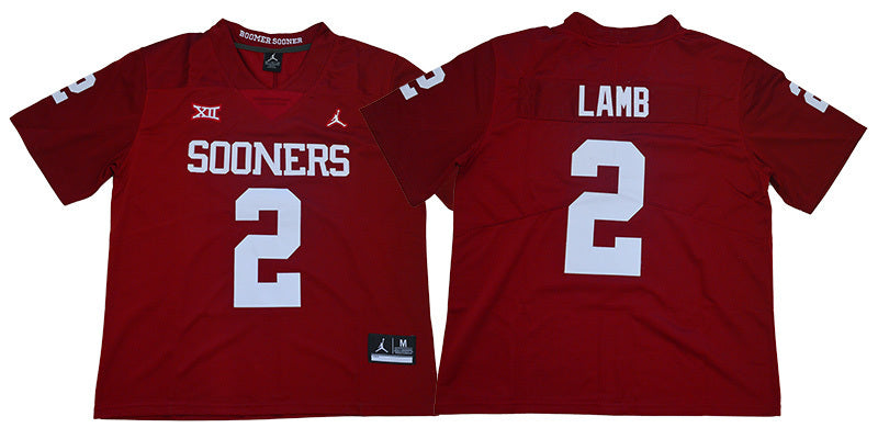 Sooners Lamb 2 Red College Football Jersey football jersey product view 1