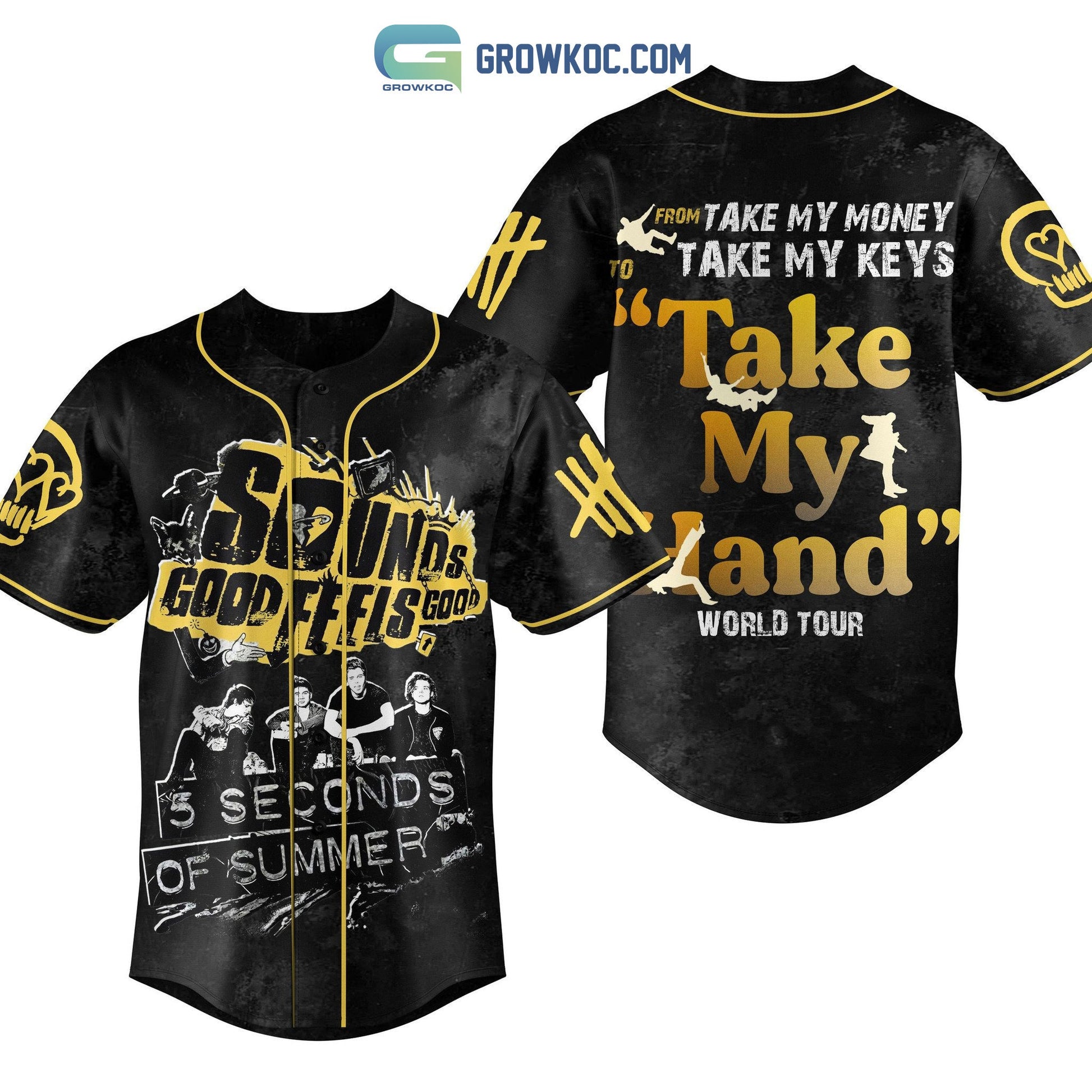 Sounds Good Feels Good 5 Seconds Of Summer Baseball Jersey baseball jersey product view 1