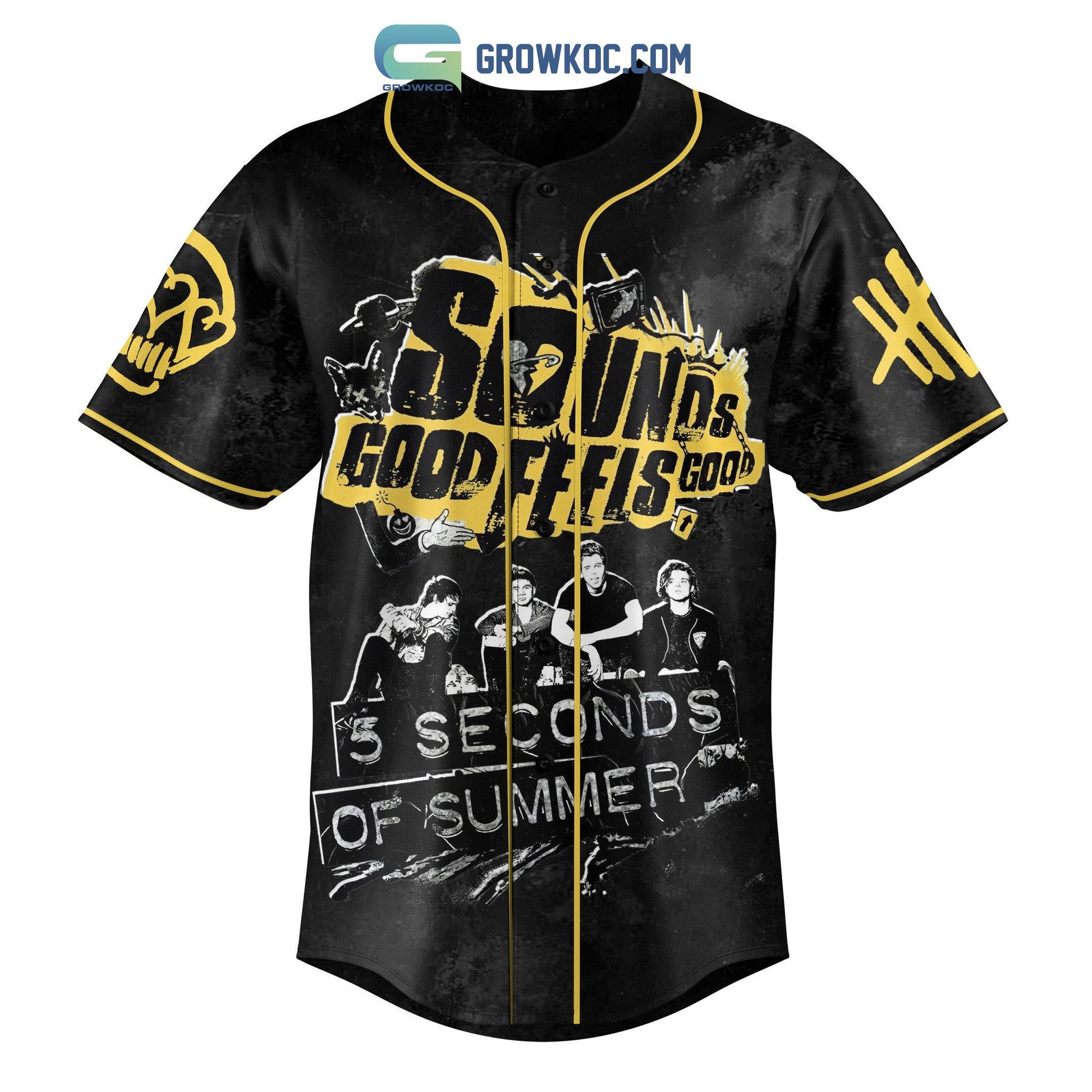 Sounds Good Feels Good 5 Seconds Of Summer Baseball Jersey baseball jersey product view 2