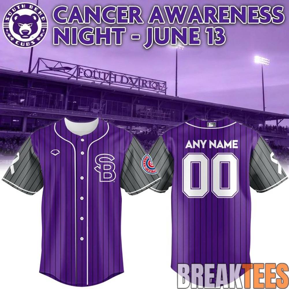 South Bend Cubs 2026 Cancer Awareness Night Jersey Unisex T-shirt, Sweatshirt, Hoodie, Long Sleeve Tee - T-Shirt, Sweatshirt, Hoodie
