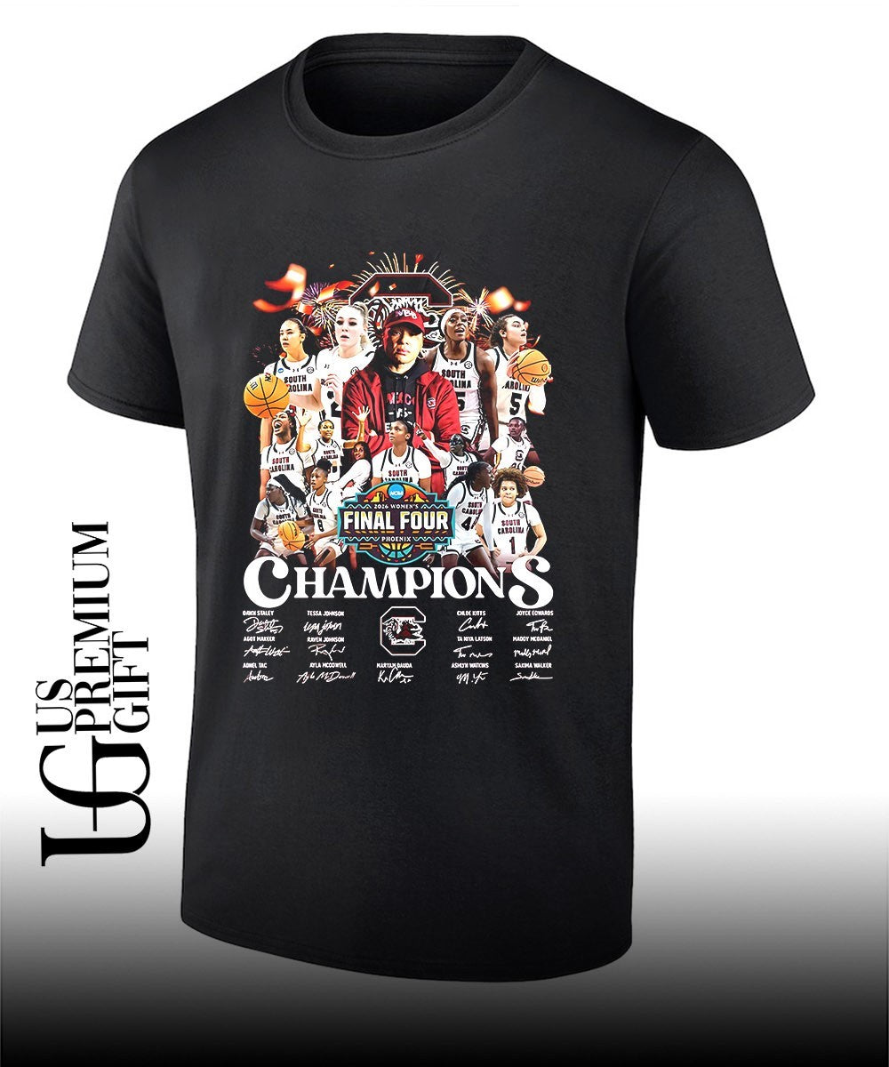 South Carolina Gamecocks 2026 NCAA Womens Final Four Champions shirt Unisex T-shirt, Sweatshirt, Hoodie, Long Sleeve Tee - T-Shirt, Sweatshirt, Hoodie