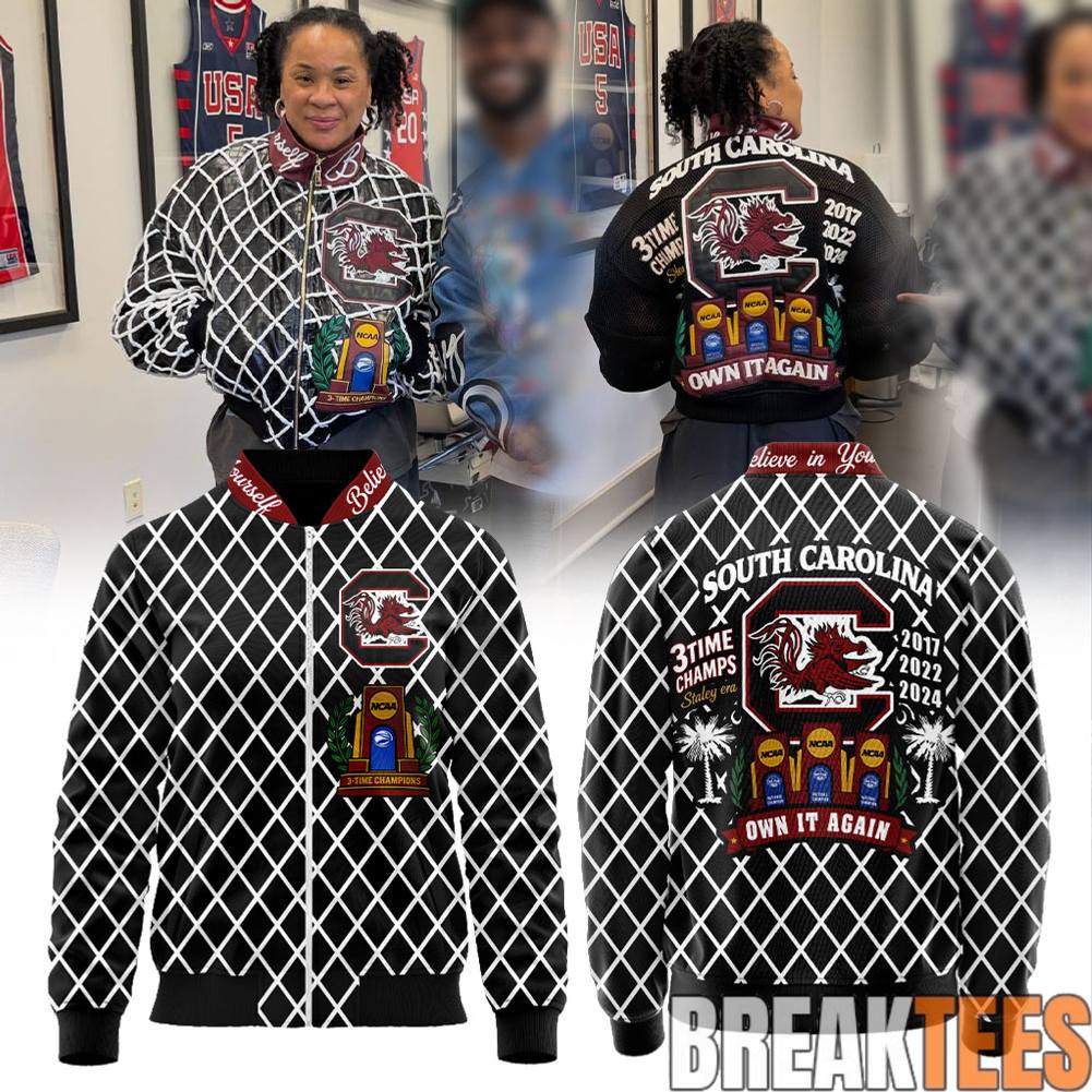 South Carolina Gamecocks Dawn Staley Own It Again Special Bomber Jacket Unisex T-shirt, Sweatshirt, Hoodie, Long Sleeve Tee - T-Shirt, Sweatshirt, Hoodie