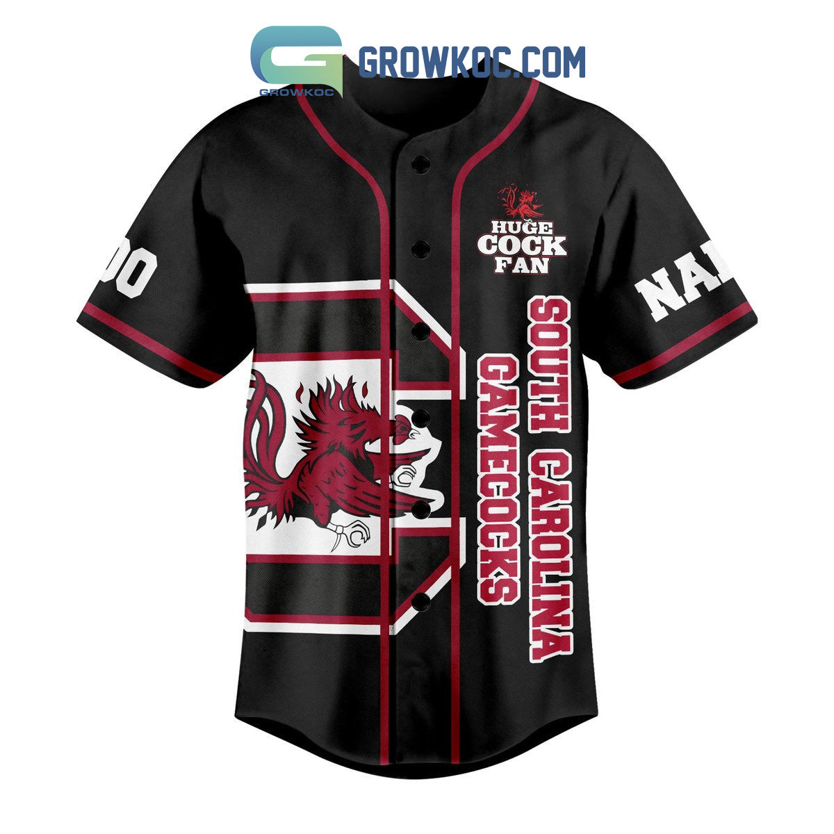 South Carolina Gamecocks Huge Cock Fan Personalized Baseball Jersey baseball jersey product view 2