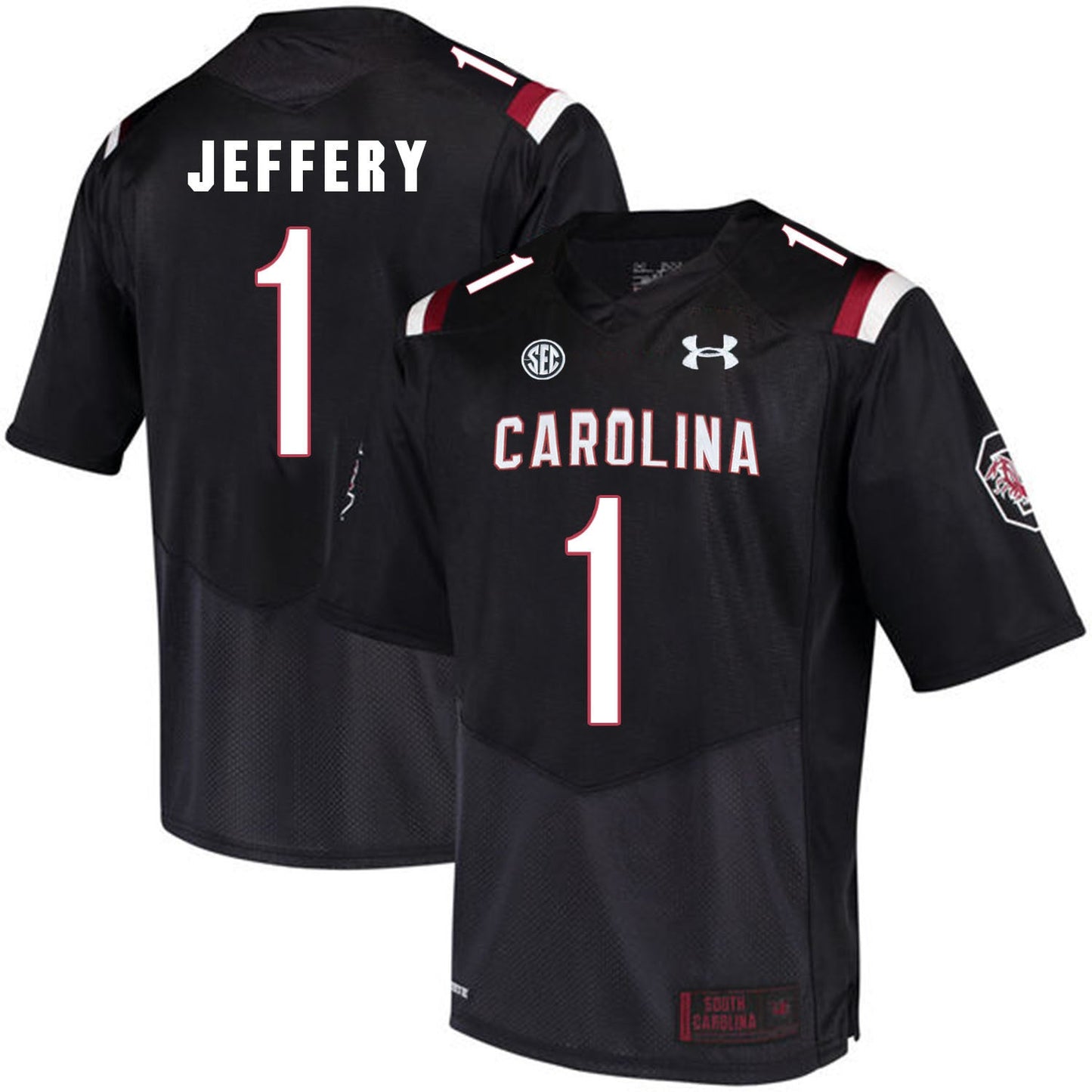South Carolina Alshon Jeffery 1 - Black College Football Jersey football jersey product view 1