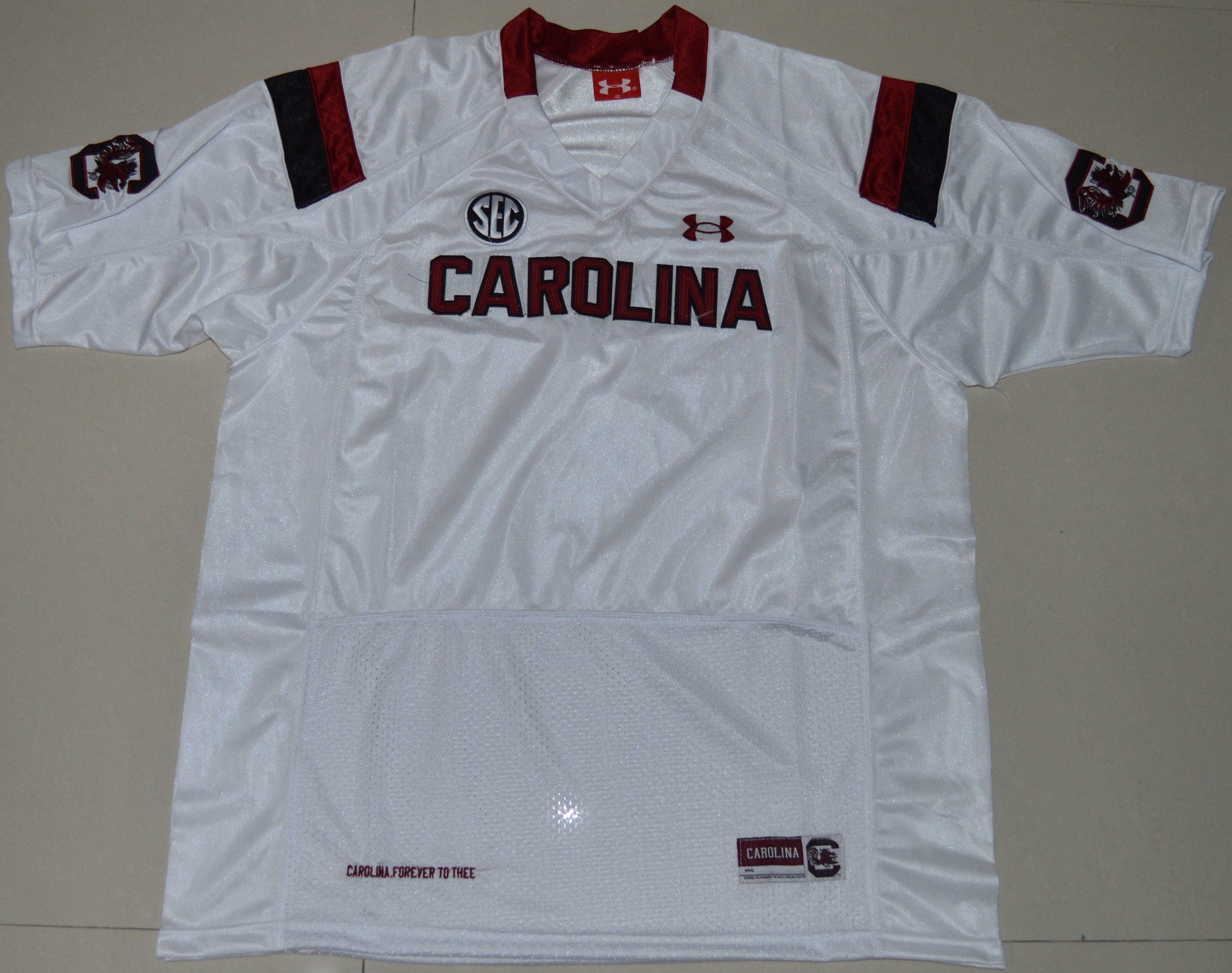South Carolina Blank White Front College Football Jersey football jersey product view 1