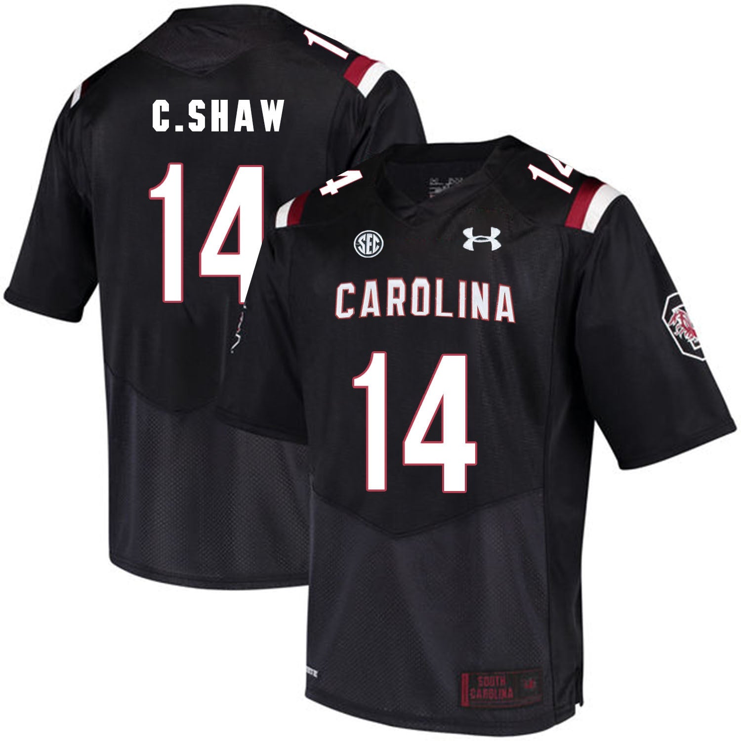 South Carolina C.SHAW 14 College Football Jersey football jersey product view 1