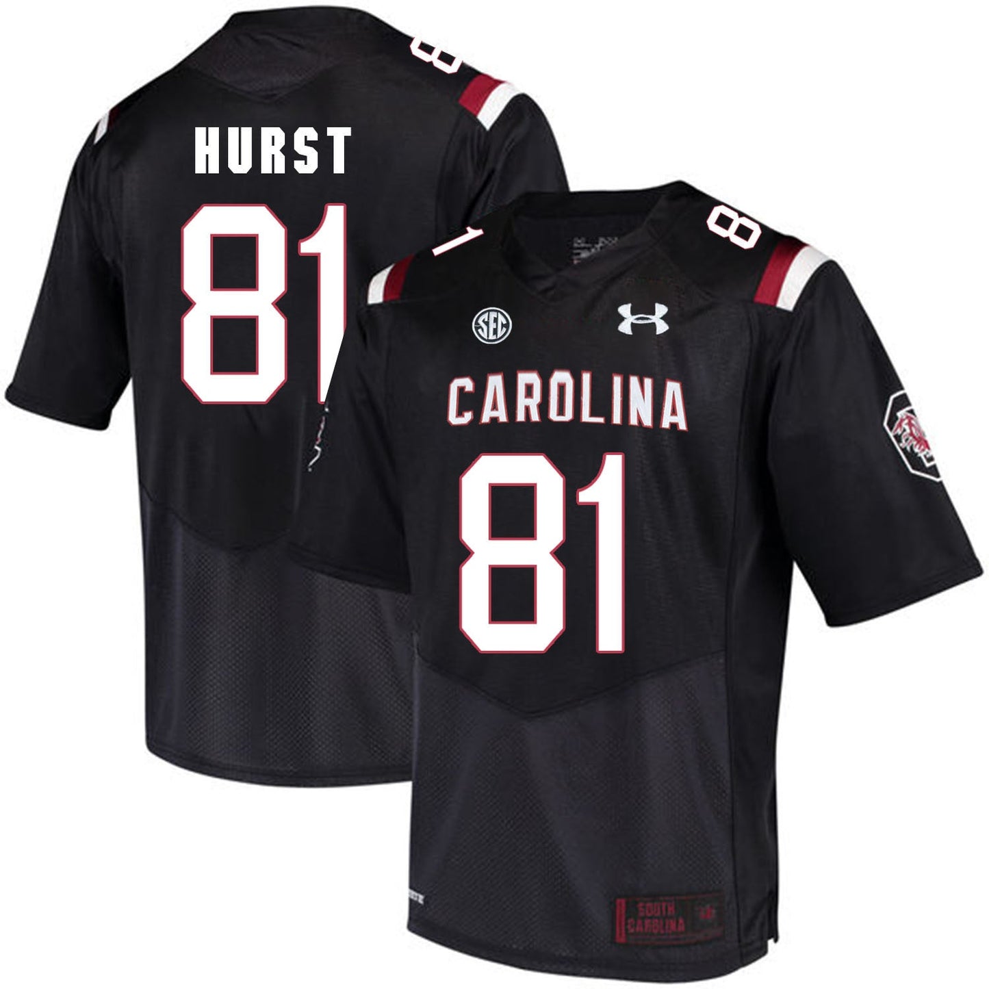 South Carolina Hayden Hurst 81 - Black College Football Jersey football jersey product view 1