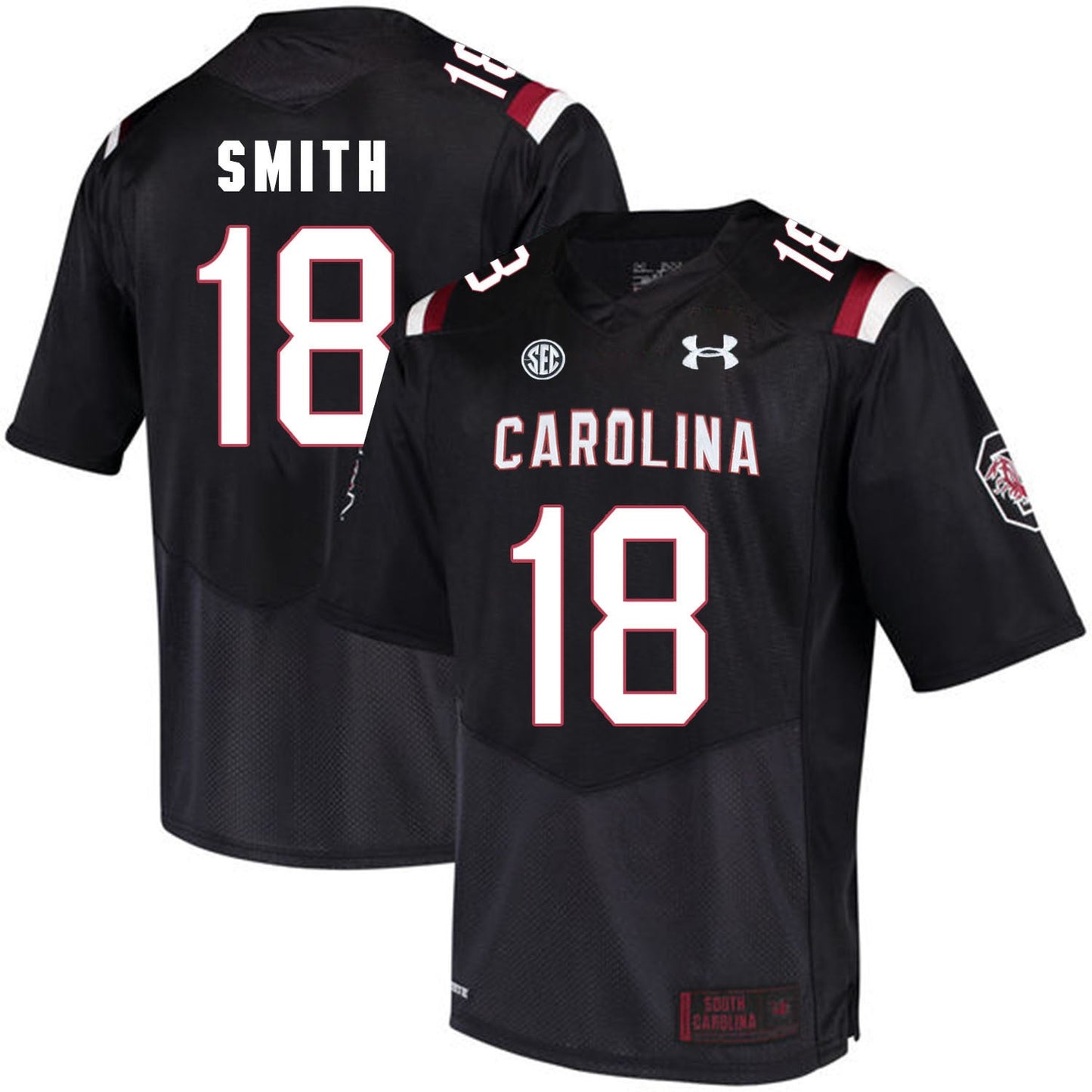 South Carolina OrTre Smith 18 - Black College Football Jersey football jersey product view 1