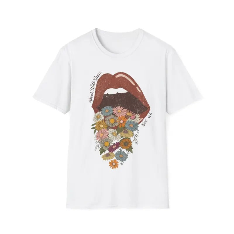 Speak Grace Lips Boho Christian Bible Verse - Adult & Kids T-Shirts, Sweatshirts & Hoodies apparel design preview 1