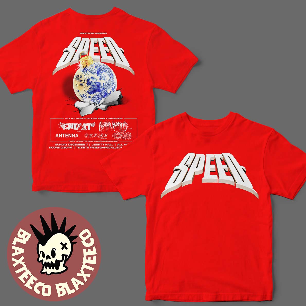 Speed All My Angels Release Show 2025 Sydney Xmas Show On December 7 2025 At Liberty Hall Two Sided T-Shirt - T-Shirt, Sweatshirt, Hoodie