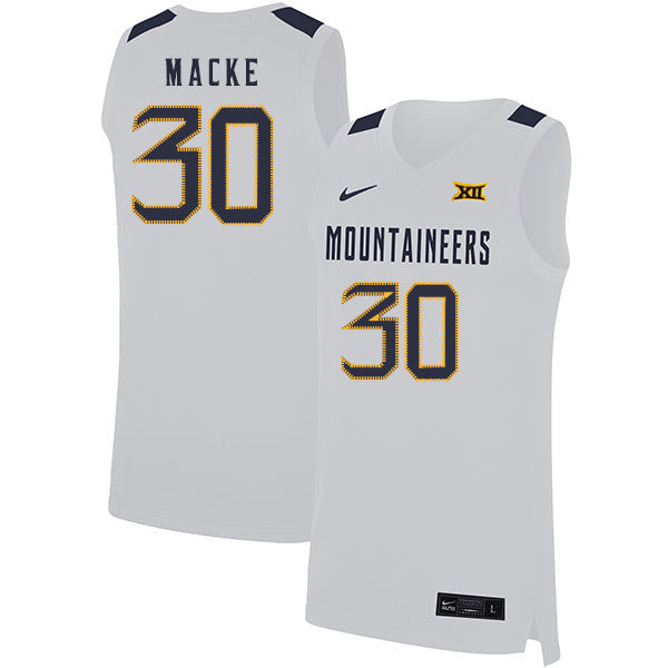 Spencer Macke 30 White College Football Jersey football jersey product view 1