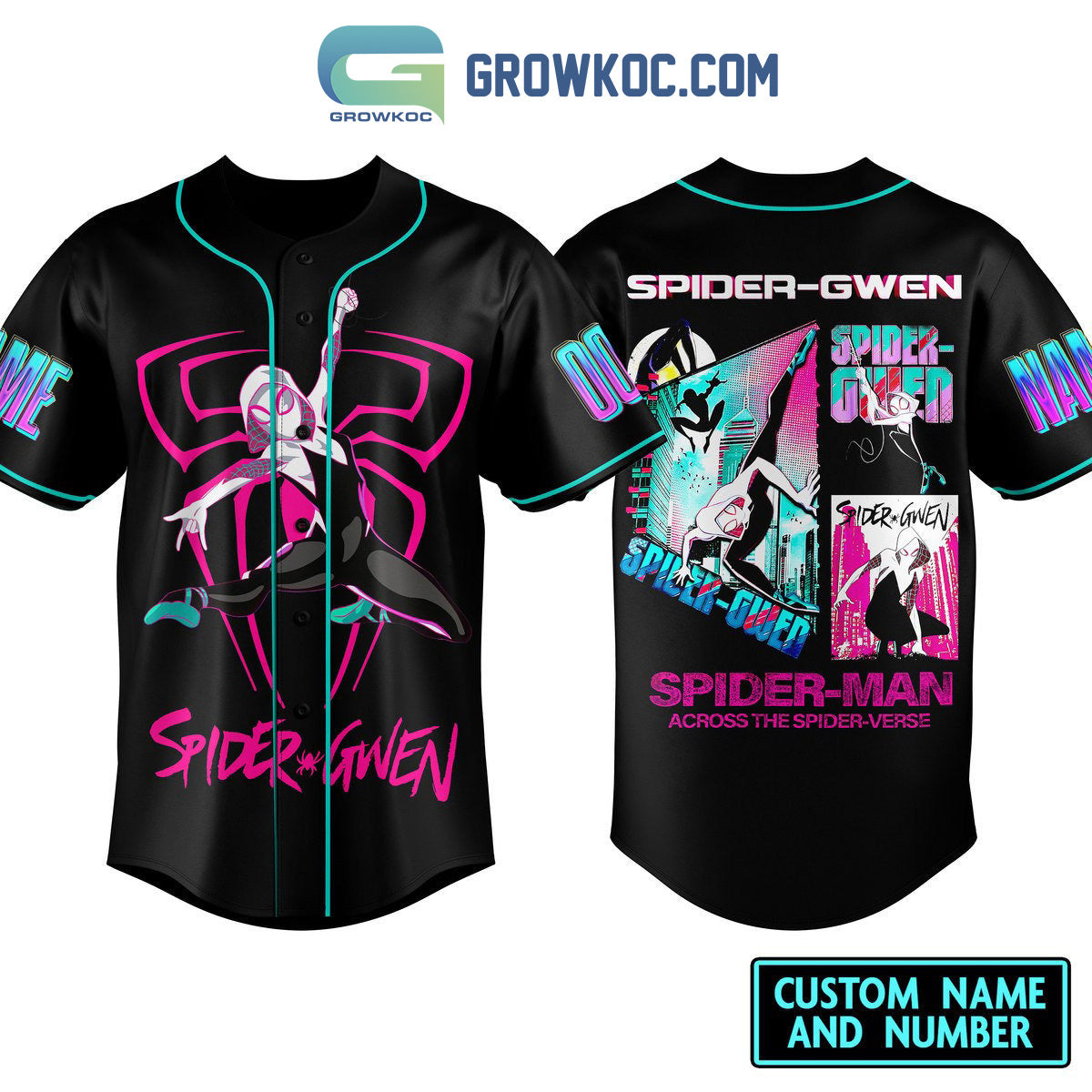 Spider Gwen Across The Spider Verse Personalized Baseball Jersey baseball jersey product view 1