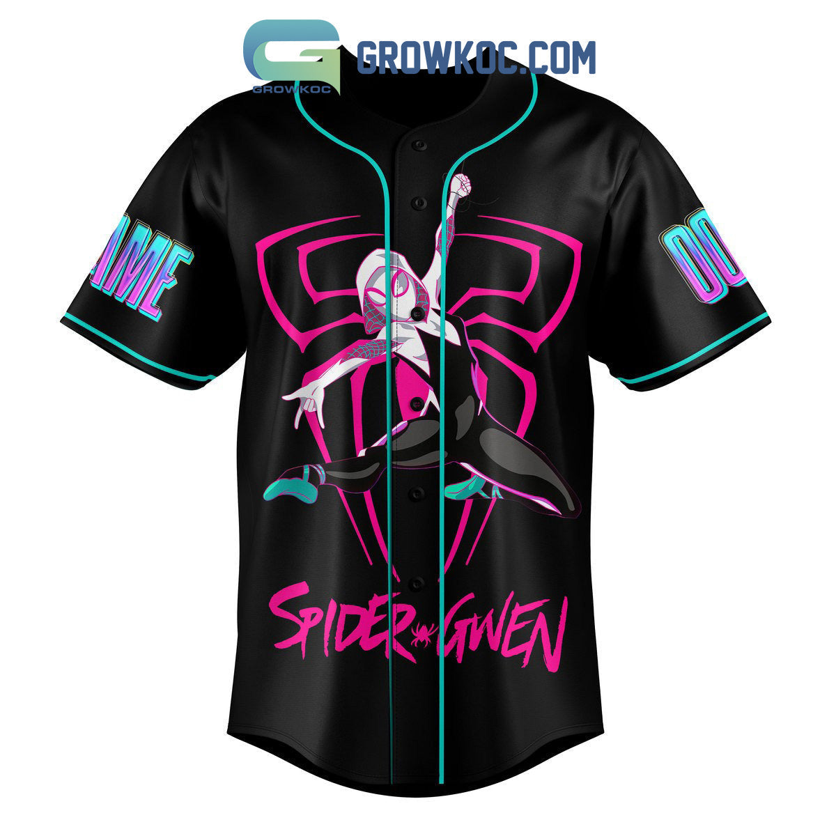 Spider Gwen Across The Spider Verse Personalized Baseball Jersey baseball jersey product view 2
