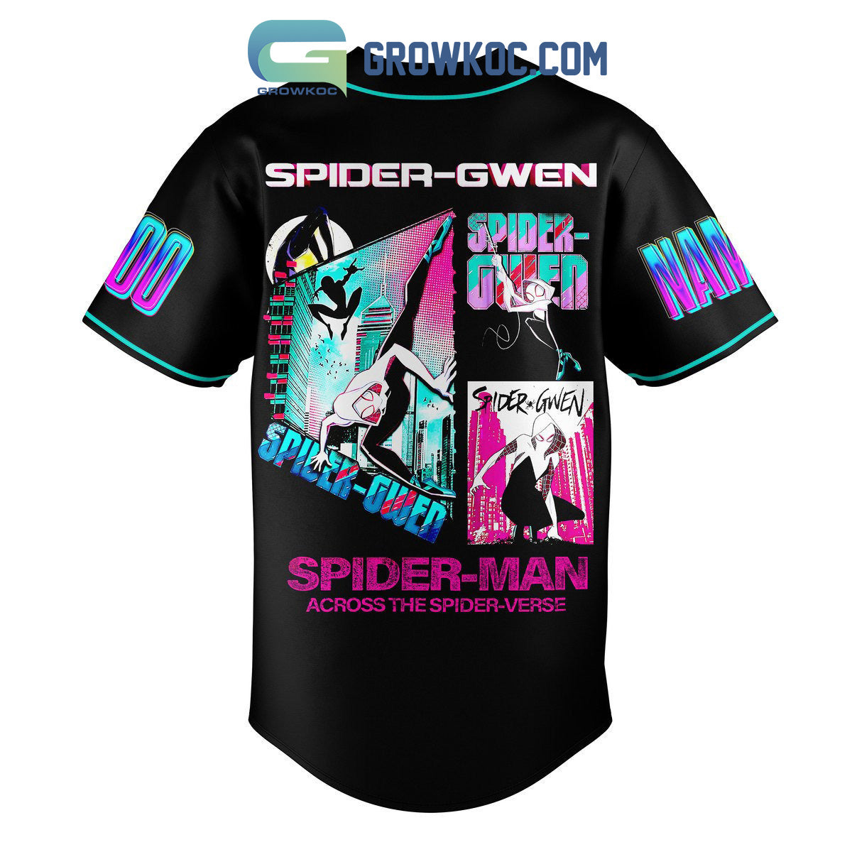 Spider Gwen Across The Spider Verse Personalized Baseball Jersey baseball jersey product view 3
