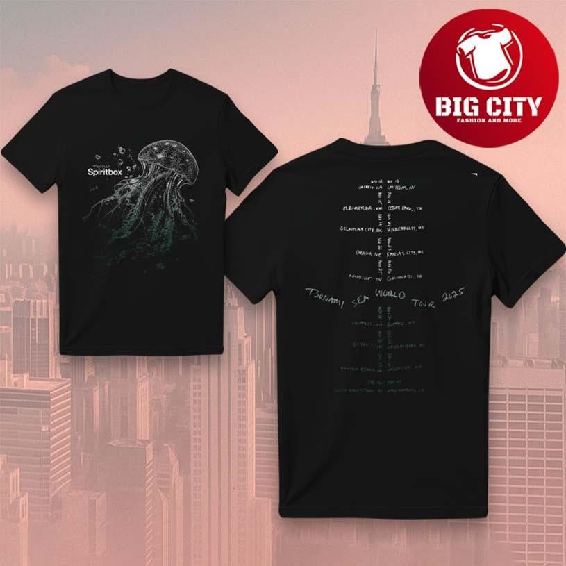 Spiritbox TsunamiSea Jellyfish Tour 2025 Two Sided Shirt Unisex T-shirt, Sweatshirt, Hoodie, Long Sleeve Tee - T-Shirt, Sweatshirt, Hoodie