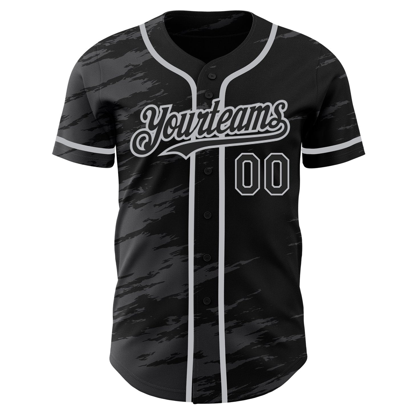 Custom Black Steel Gray Splash Ink Gray Authentic Baseball Jersey baseball jersey product view 2