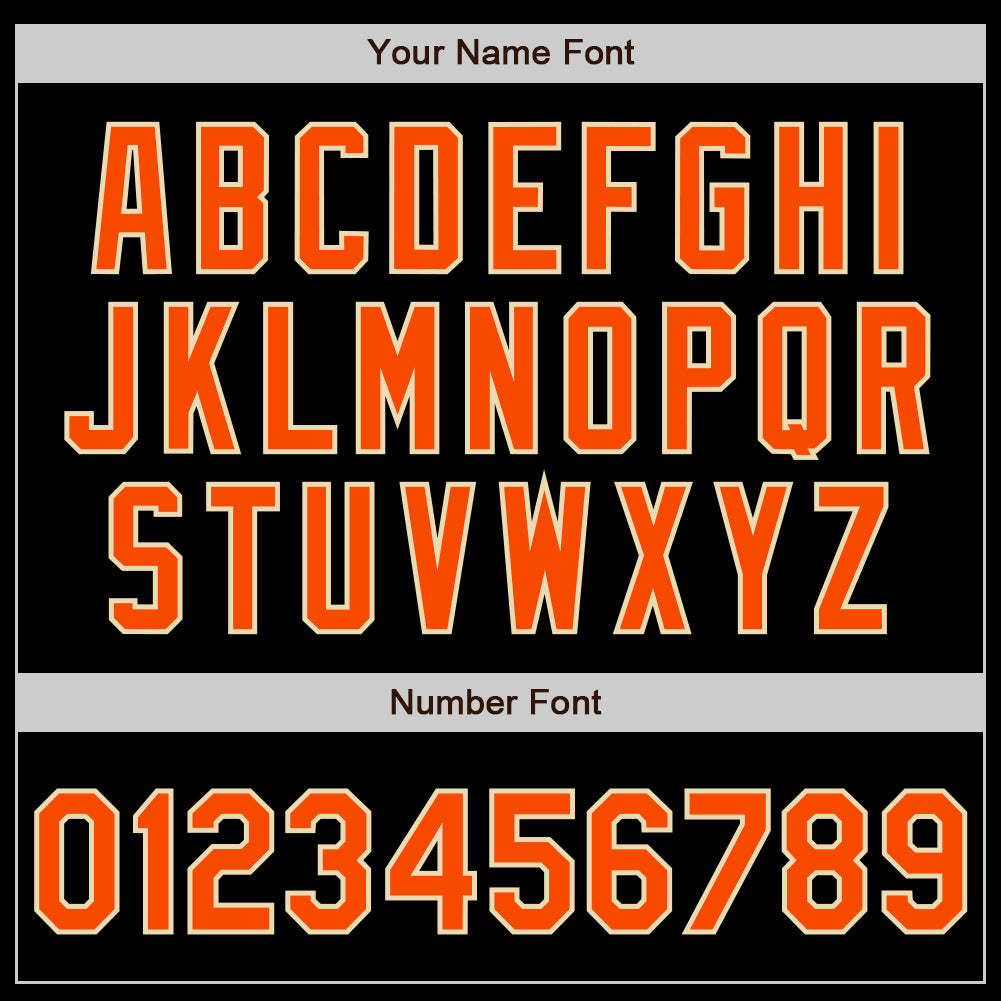 Custom Black Orange Olive-Cream Authentic Split Fashion Baseball Jersey baseball jersey product view 4