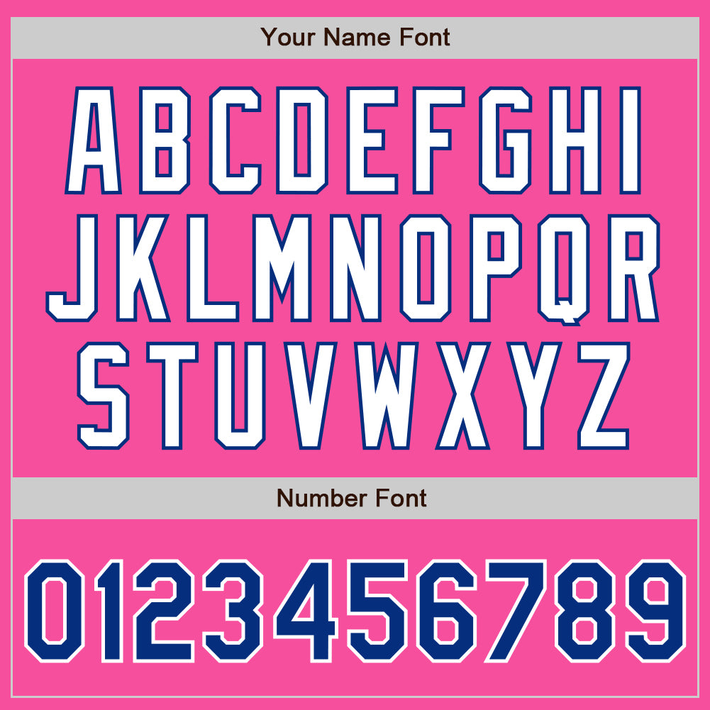 Custom Pink Royal-Light Blue Authentic Split Fashion Baseball Jersey baseball jersey product view 5