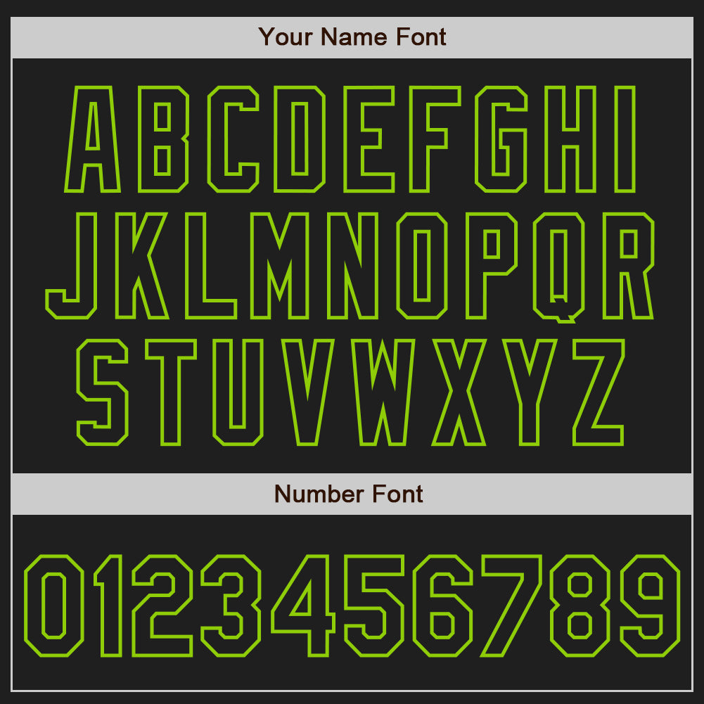 Custom Black Black White-Neon Green Authentic Split Fashion Baseball Jersey baseball jersey product view 5