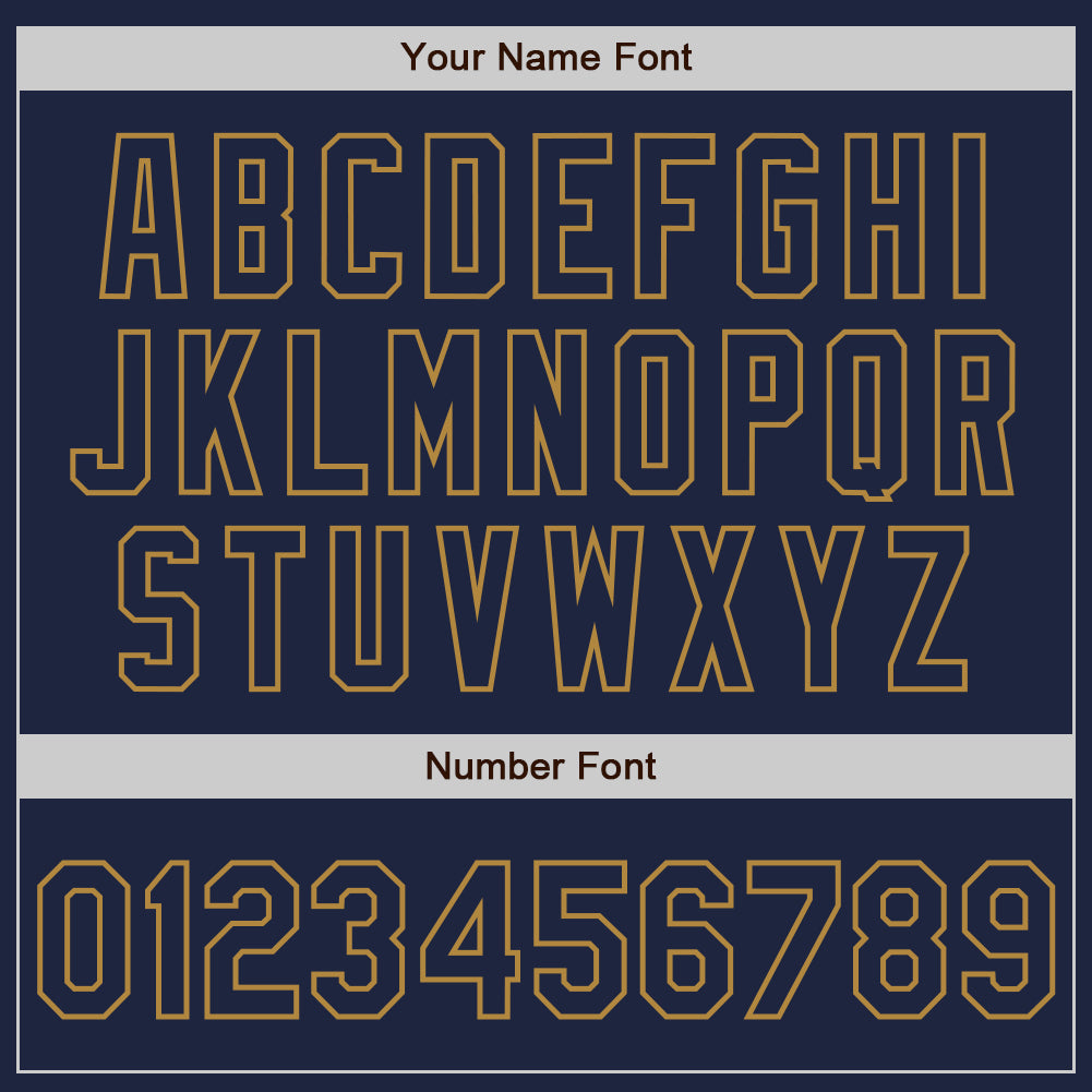 Custom Navy Navy White-Old Gold Authentic Split Fashion Baseball Jersey baseball jersey product view 5