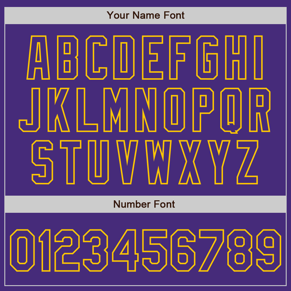 Custom Purple Purple White-Gold Authentic Split Fashion Baseball Jersey baseball jersey product view 5