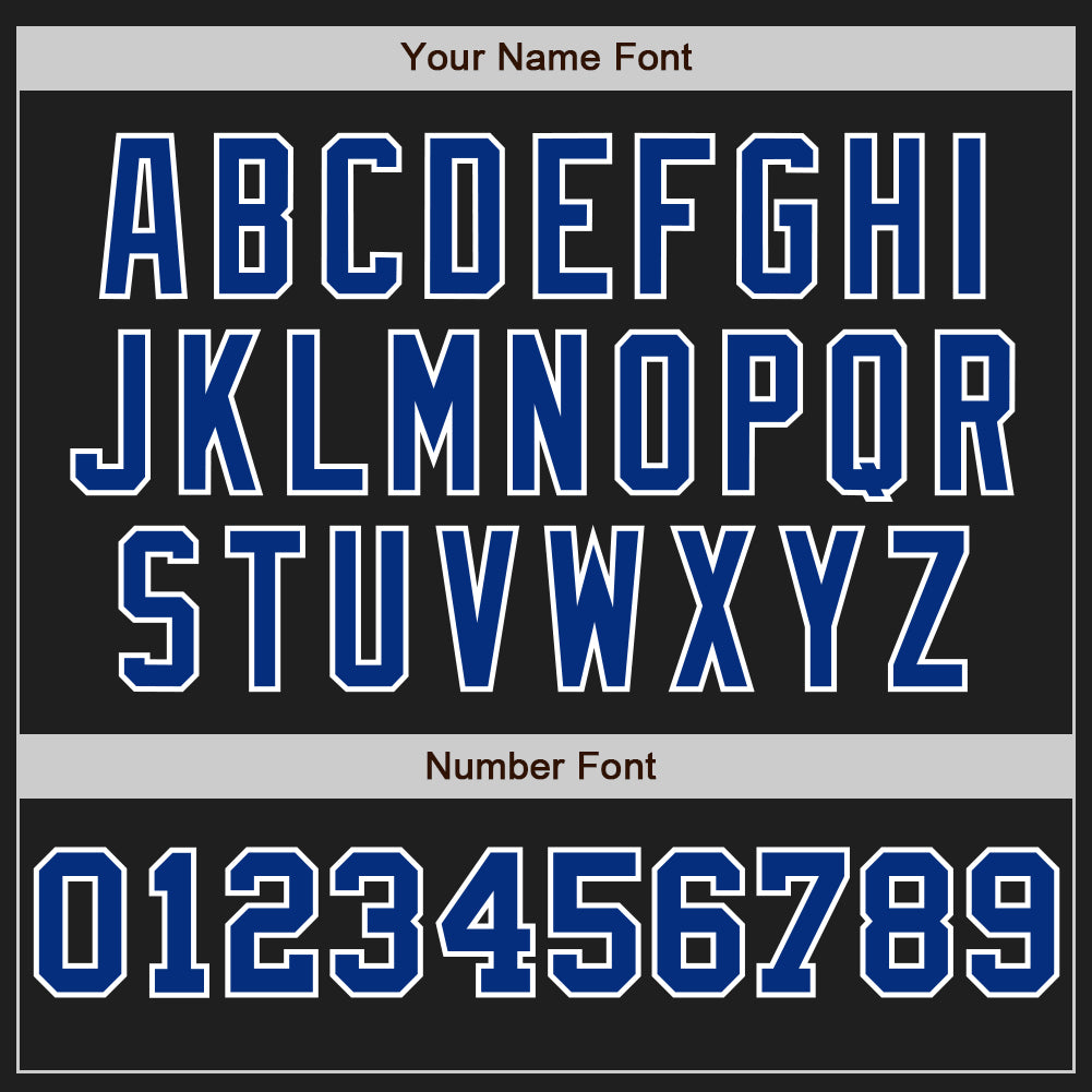 Custom Black White-Royal Pinstripe Authentic Split Fashion Baseball Jersey baseball jersey product view 5
