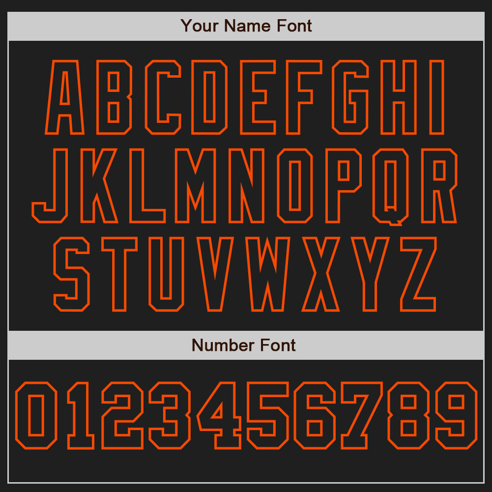 Custom Black White-Orange Pinstripe Authentic Split Fashion Baseball Jersey baseball jersey product view 5