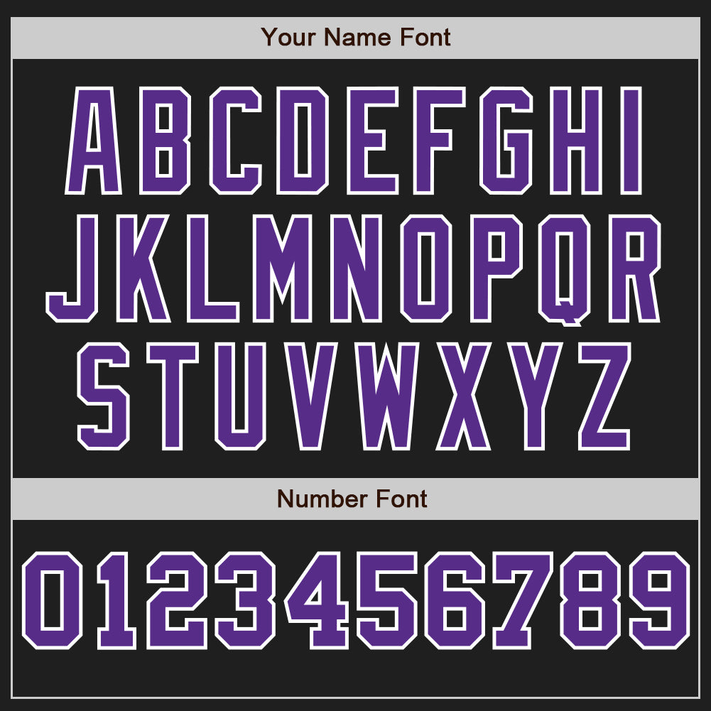 Custom Black White-Purple Pinstripe Authentic Split Fashion Baseball Jersey baseball jersey product view 5